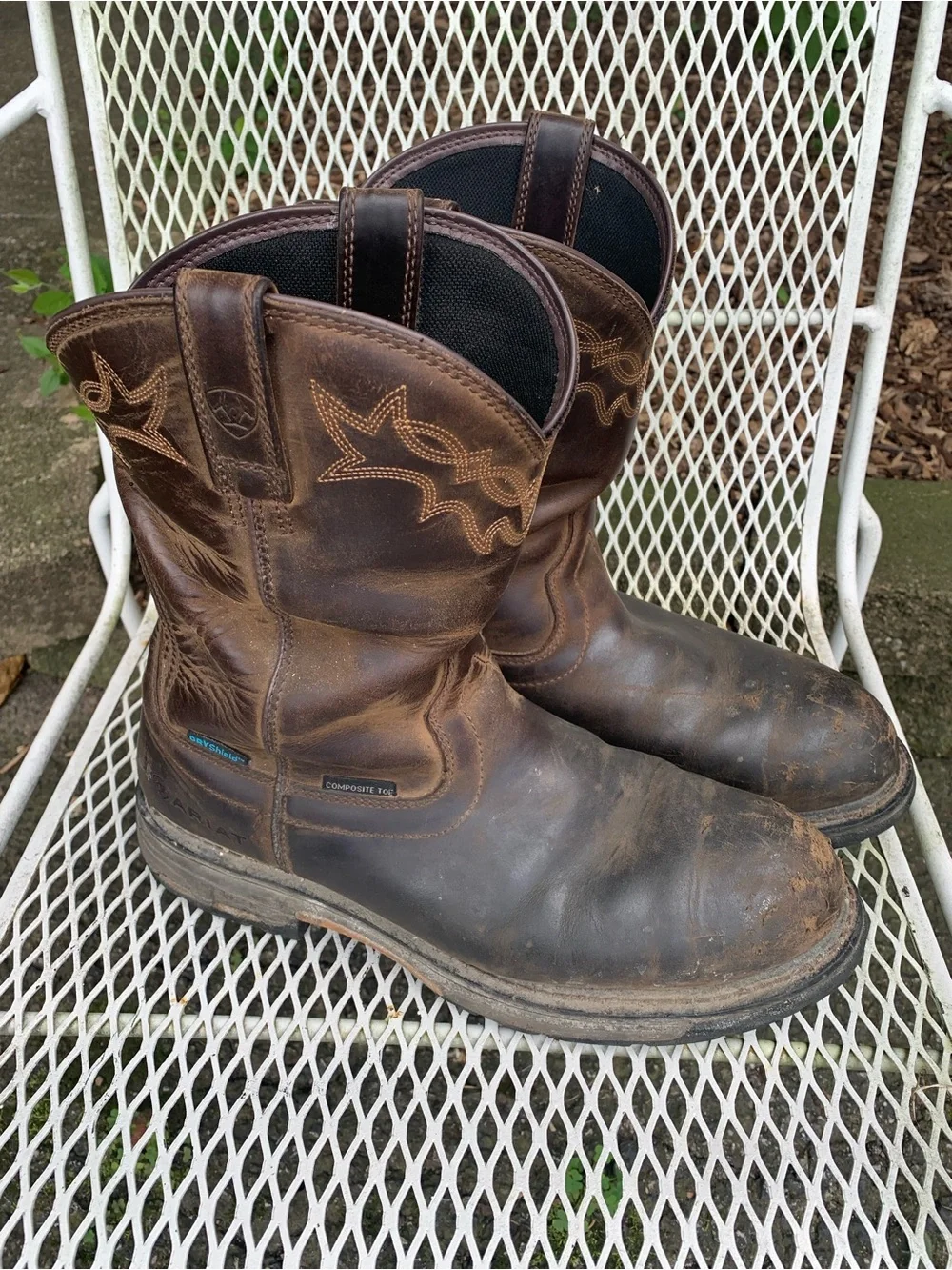 Ariat Workhog Mens Pull On Waterproof Dry Shield Composite Toe Work Boots 11 EE
